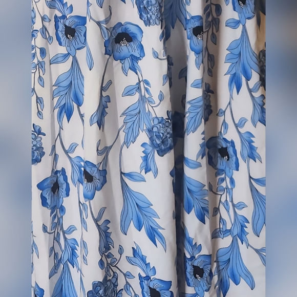 Blue Floral Sundress With Adjustable Tie Shoulders..like New! - Picture 4 of 6